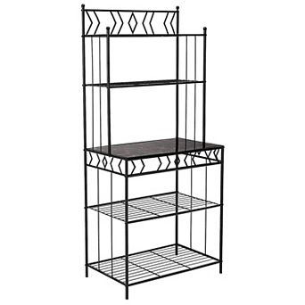 Kings Brand Furniture 5 tier Standing Kitchen Bakers Rack for with Storage Microwave Stand