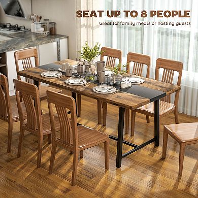 HOMCOM Dining Table for 8 People 70.9inch Long Rectangular Kitchen Table