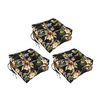Blazing Needles 16-inch Spun Polyester Patterned Outdoor Square 6 Tufted Chair Cushion