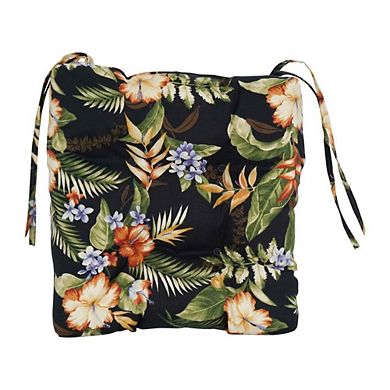 Blazing Needles 16-inch Spun Polyester Patterned Outdoor Square 6 Tufted Chair Cushion