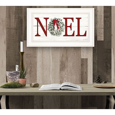 LOVMOR Christmas Noel Lori Deiter Ready to Hang Framed Print White Frame