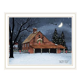 LOVMOR Decor 4U Night Before Christmas White Framed Wall Art Billy Jacobs