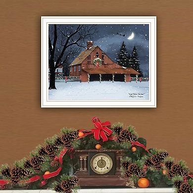 LOVMOR Decor 4U Night Before Christmas White Framed Wall Art Billy Jacobs