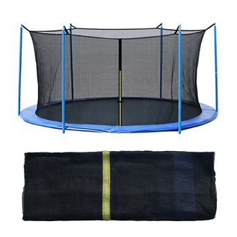 Aoodor Trampoline Replacement Net for 8/12 FT Round Frame with Zipper, Hooks, Pole Cover
