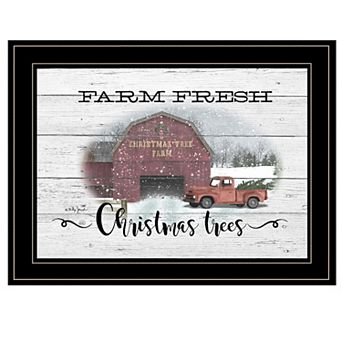 LOVMOR Farm Fresh Christmas Trees Billy Jacobs Ready to Hang Framed Print Black Frame