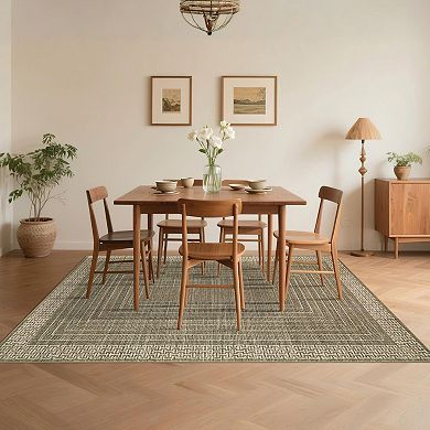Garvee Modern Geometric Area Rug Soft Washable Low Pile Non Slip Minimalist Rug for Living Room