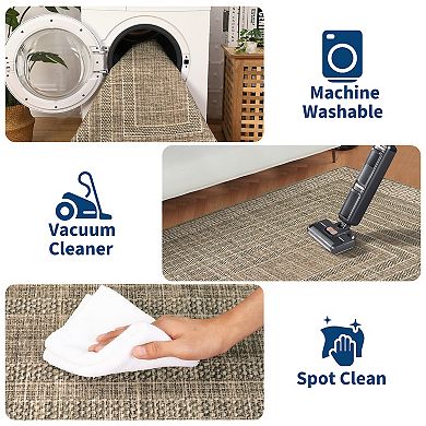 Garvee Modern Geometric Area Rug Soft Washable Low Pile Non Slip Minimalist Rug for Living Room