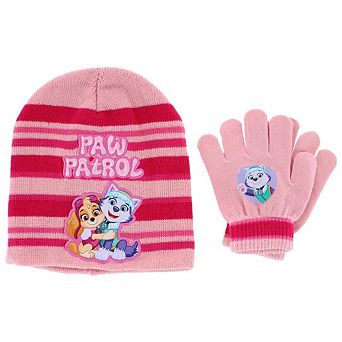 Textiel Trade Girl's One Size Paw Patrol Skye & Everest Winter Beanie and Gloves Set
