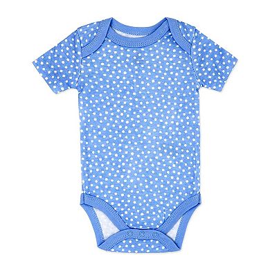 Baby Girls Floral Bluebird 4-piece Bodysuit, Pants, Sleeper, and Bib Set