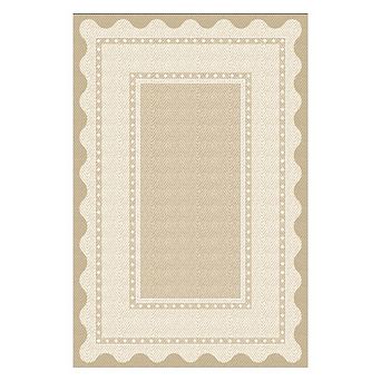 Garvee Textured Border Area Rug Modern Minimalist Washable Non Slip Soft Rug for Bedroom Kitchen