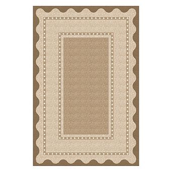 Garvee Textured Border Area Rug Modern Minimalist Washable Non Slip Soft Rug for Bedroom Kitchen