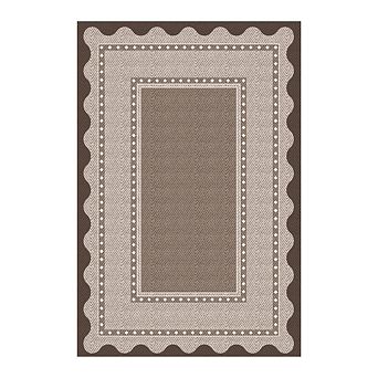 Garvee Textured Border Area Rug Modern Minimalist Washable Non Slip Soft Rug for Bedroom Kitchen