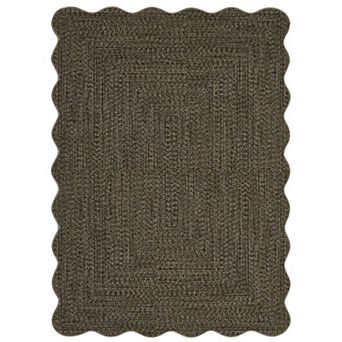 Garvee Scalloped Edge Area Rug for Bedroom Washable Low Pile Non Slip Carpet for Kitchen Laundry