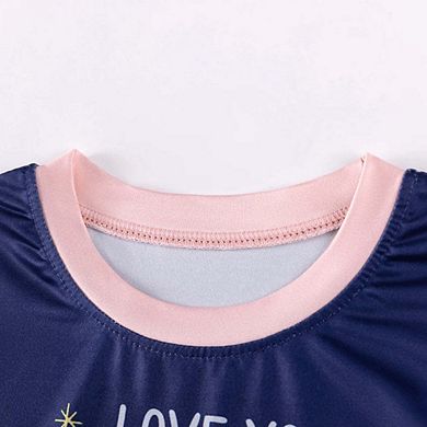 MyKids-USA Baby and Kids Girls Universe Cartoon Pattern Long Sleeves Casual Pajamas Clothing Set