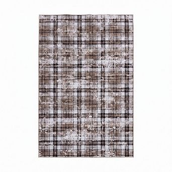 Garvee Modern Geometric Irregular Grid Area Rug Washable Non Slip Floor Cover for Modern Bedroom