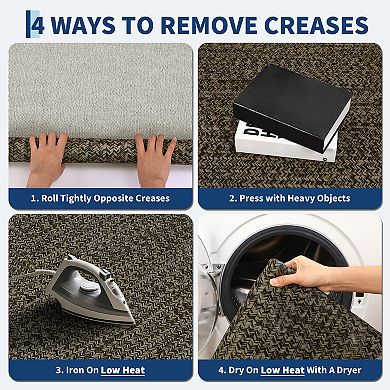 Modern Machine Washable Scalloped Area Rug for Bedroom Non Slip Stain Resistant Rug for Kitchen