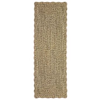 Modern Machine Washable Scalloped Area Rug for Bedroom Non Slip Stain Resistant Rug for Kitchen