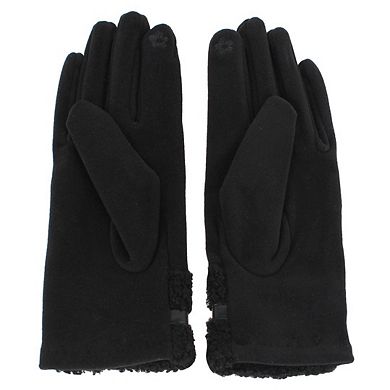 CTM Women's Teddy Synthetic Fleece Touchscreen Winter Gloves