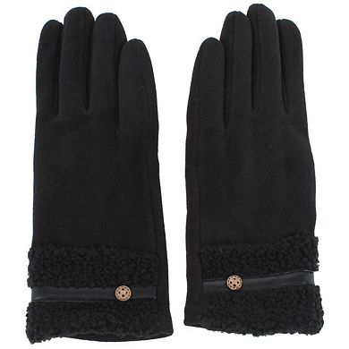 CTM Women's Teddy Synthetic Fleece Touchscreen Winter Gloves