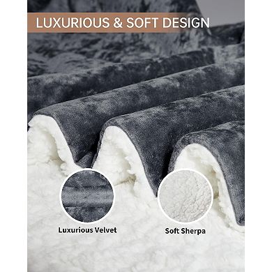 Electric Blanket Soft Heated Blanket, Velvet Cozy Fast Heating Throw Blankets, Over-Heat Protection