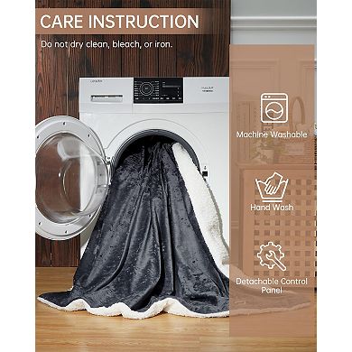 Electric Blanket Soft Heated Blanket, Velvet Cozy Fast Heating Throw Blankets, Over-Heat Protection