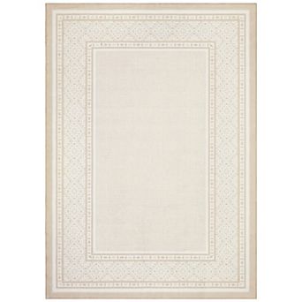 Modern Bordered Area Rugs, Soft Washable Large Geometric Carpet for Living Room Nursery Hallway