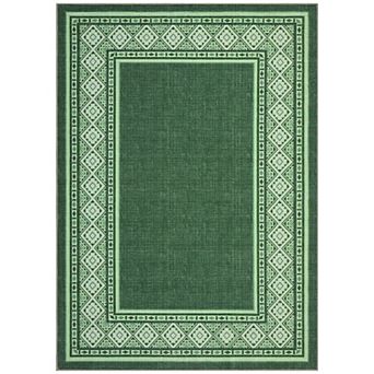 Modern Bordered Area Rugs, Soft Washable Large Geometric Carpet for Living Room Nursery Hallway