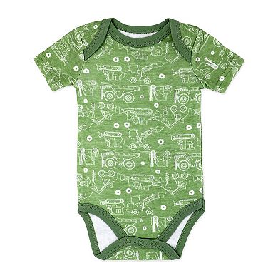 Baby Boys Dirt Magnet Construction 4 Piece Bodysuit, Pants, Footed Sleeper, and Bib Set