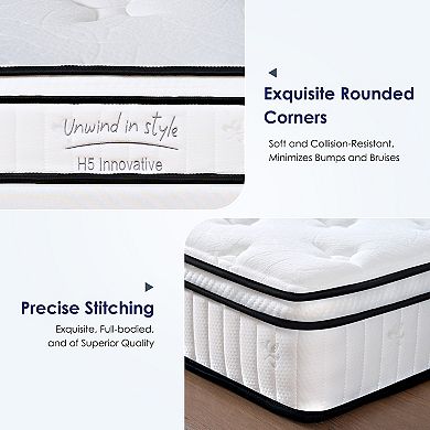 Mattress 10 Inch Medium Firm Pocket Springs Fiberglass-Free CertiPUR-US