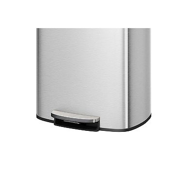 13.2 Gallon (50L) Stainless Steel Step Trash Can with Soft-Close Lid and Removable Inner Bucket​