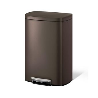 13.2 Gallon (50L) Stainless Steel Step Trash Can with Soft-Close Lid and Removable Inner Bucket​