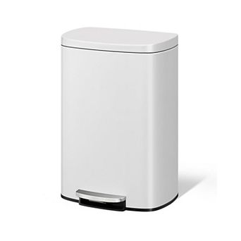 13.2 Gallon (50L) Stainless Steel Step Trash Can with Soft-Close Lid and Removable Inner Bucket​