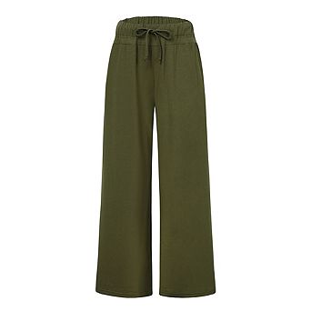 Women's High Waisted Wide Leg Pants Loose Yoga Joggers with Pockets and Drawstring for Lounge