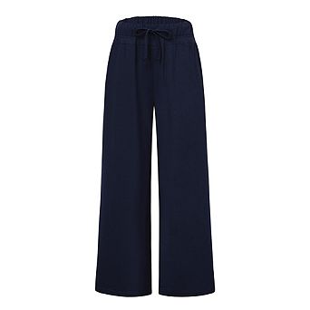 Women's High Waisted Wide Leg Pants Loose Yoga Joggers with Pockets and Drawstring for Lounge