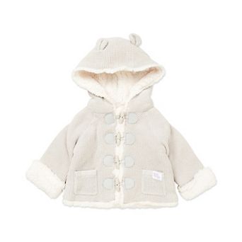Baby Boys and Baby Girls Cotton Sherpa-Look Toggle Jacket, Light Gray