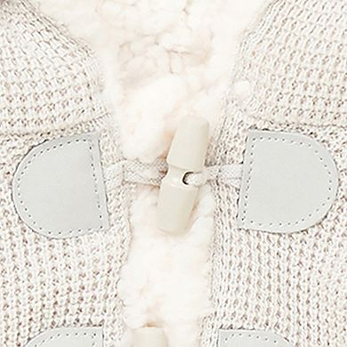 Baby Boys and Baby Girls Cotton Sherpa-Look Toggle Jacket, Light Gray