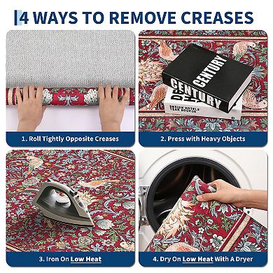 Garvee Vintage Botanical Bird Area Rug Non Slip Soft Washable Floral Carpet for Living Room Nursery