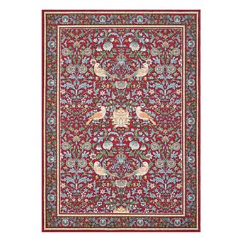 Garvee Vintage Botanical Bird Area Rug Non Slip Soft Washable Floral Carpet for Living Room Nursery