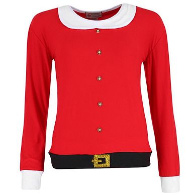 em & alfie Women's Christmas Santa Pajama Set with Matching Hat