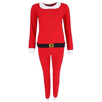 em & alfie Women's Christmas Santa Pajama Set with Matching Hat
