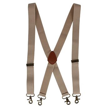 CTM Men's Elastic X-Back Brass Swivel Hook Suspenders