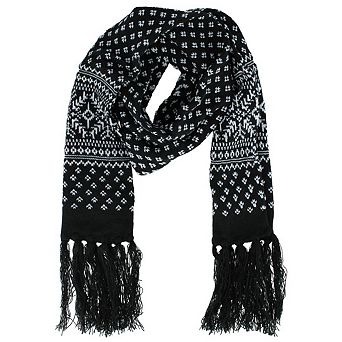 Polar Wear Men's Winter Snowflake Pattern Heavyweight Knit Scarf