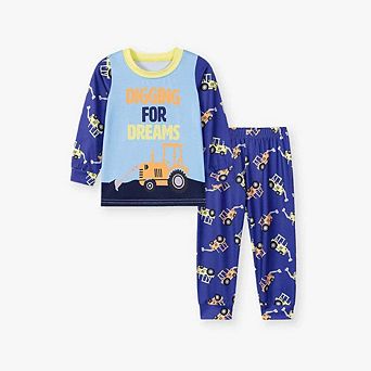 MyKids-USA Boys' Cartoon Long-Sleeve Top and Pants Set