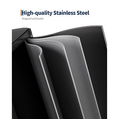 30L Stainless Steel Double Trash Can with Lid for Kitchen Waste and Recycling​