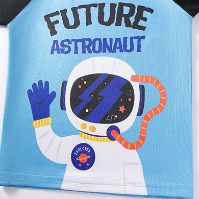 MyKids-USA Spring and Autumn Baby Boys Astronaut Cartoon Pattern Long Sleeves Casual Pajama Set