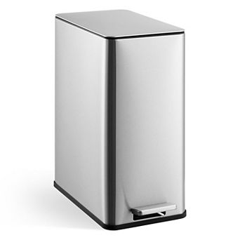 IDEALHOUSE 4 Gallon Narrow Stainless Steel Waste Bin for Bathroom or Office