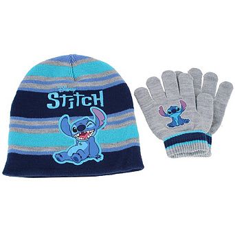 Textiel Trade Boy's One Size Fits Most Disney Stitch Winter Beanie and Gloves Set