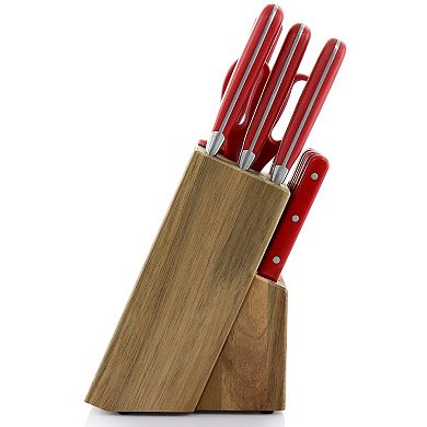 14 Piece Stainless Steel Cutlery Set with Acacia Wood Storage Block