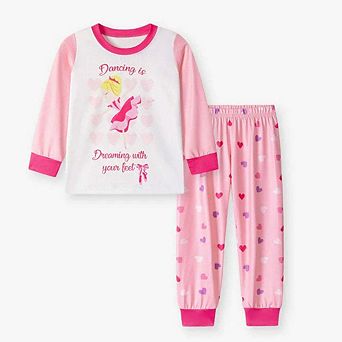 MyKids-USA Spring and Autumn Baby Kids Girls Cartoon Pattern Long Sleeves Pajamas Clothing Set