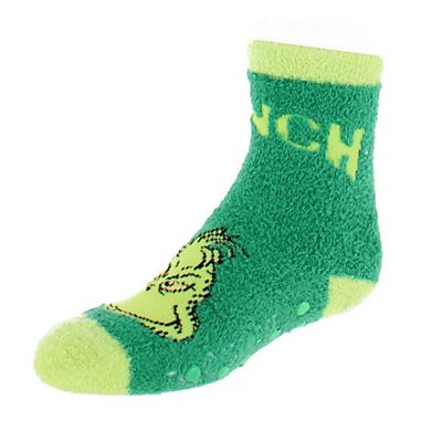 Textiel Trade Kid's Dr. Seuss The Grinch Comfy Gripper Socks (2 Pack)